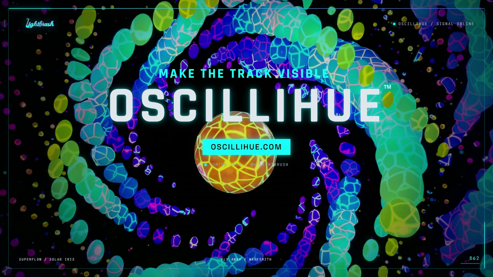 Oscillihue landscape launch artwork prepared for X